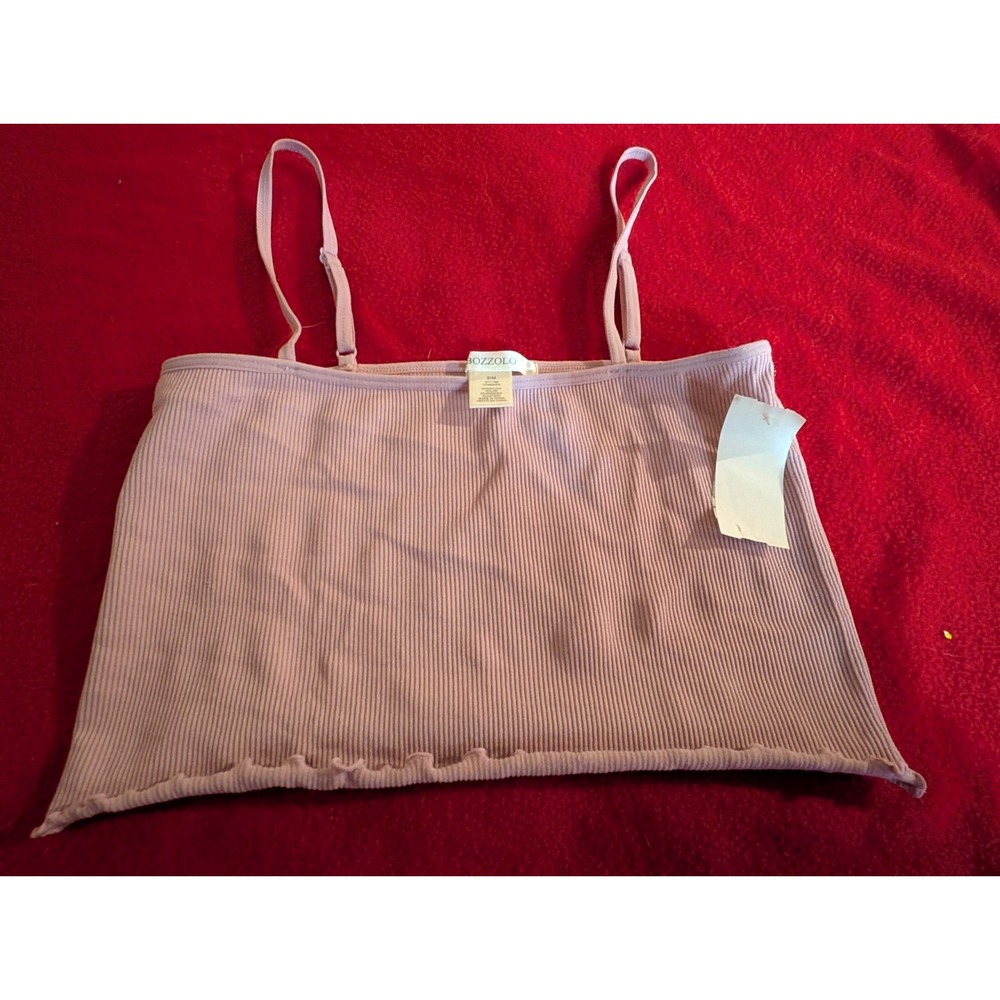 Bozzolo Lilac Tank Top Spaghetti Cropped Ribbed Juniors Purple S/M ST71788